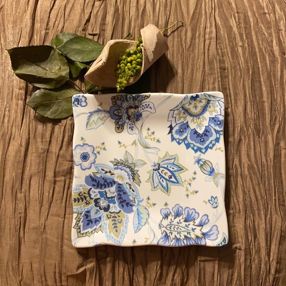 222 Fifth Other - Small Blue Floral Plate perfect for Ring Dish!